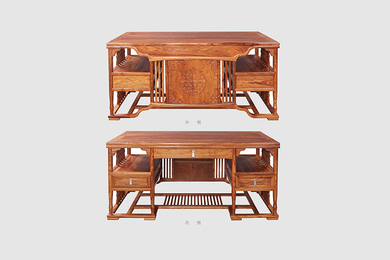 平泉中式家居装饰书房桌椅组合家具效果图